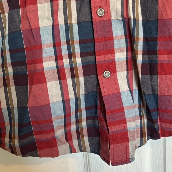 Eddie Bauer men’s blue and red short sleeve button down shirt size medium - Picture 4 of 8